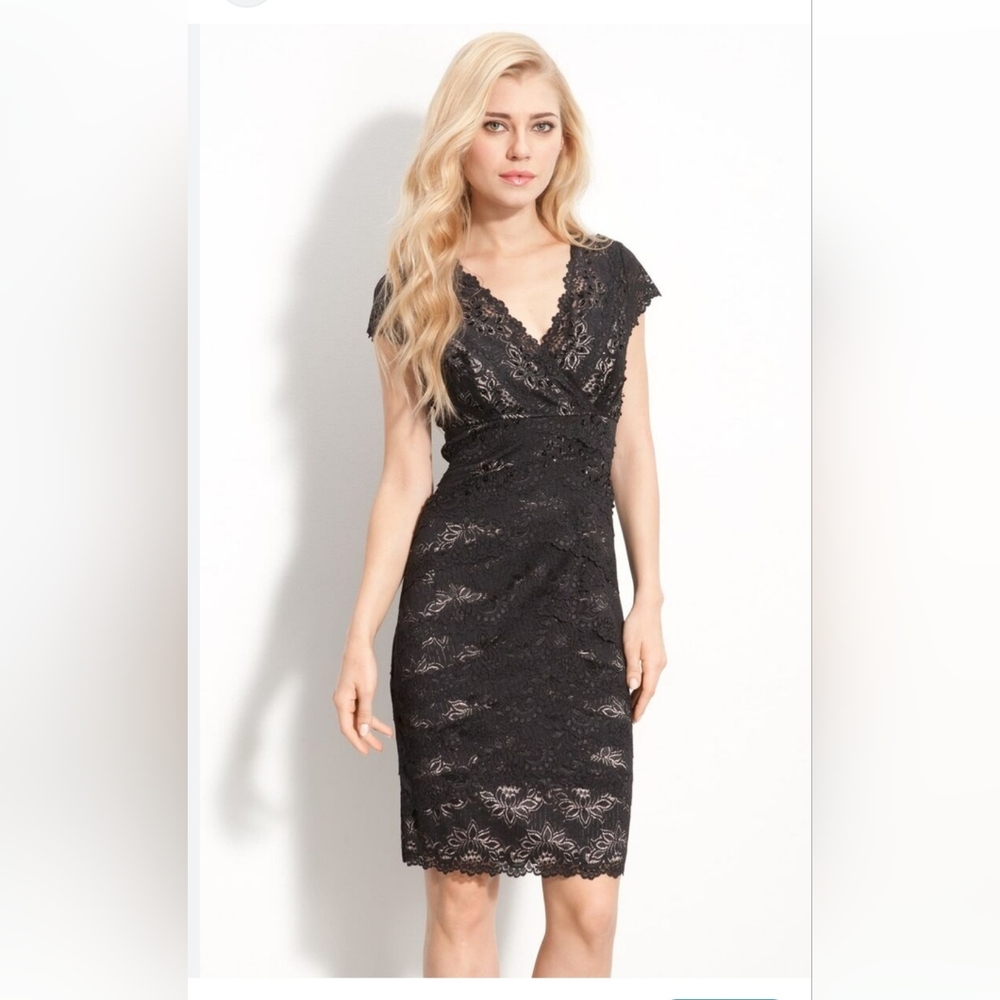 JS Collections Black Lace Cocktail Dress